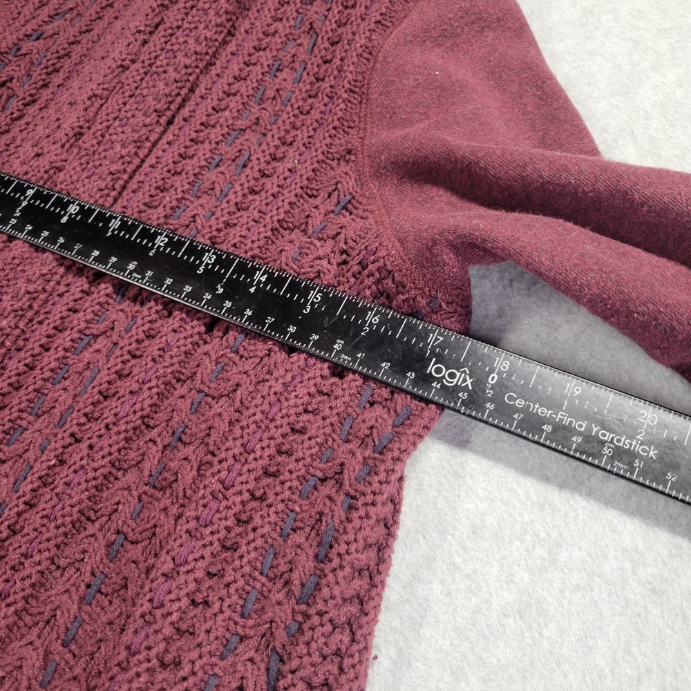 Anthropologie‎ Saturday Sunday Cardigan Sweater Womens Size S Burgundy Comfycore - Picture 9 of 11